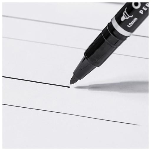 Маркер перманентный Deli EU211-BK Think двойной пиш. наконечник 0.5-1мм черный фото 4