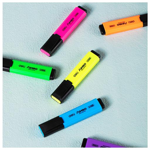 Набор текстовыделителей Deli EU366-MT Jumbo скошенный пиш. наконечник 1-5мм 6цв. ассорти пакет с европодвесом (6шт.) фото 7