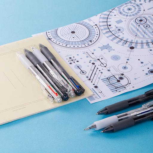 Ручка шариков. автоматическая Deli S313 ассорти ассор. черн. линия 0.7мм резин. манжета фото 2