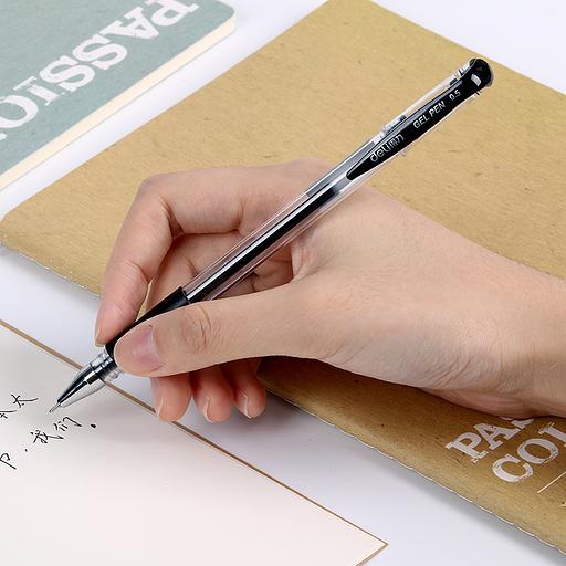 Набор ручек гелев. Deli 6605-BK прозрачный/черный черн. черн. блистер (5шт) линия 0.5мм резин. манжета фото 5