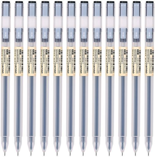 Ручка гелев. Deli A119-BK прозрачный черн. черн. линия 0.5мм фото 3