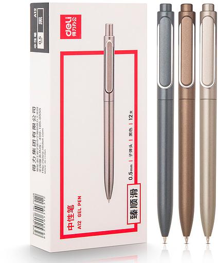 Ручка гелев. автоматическая Deli A12-BK ассорти черн. черн. линия 0.5мм фото 1