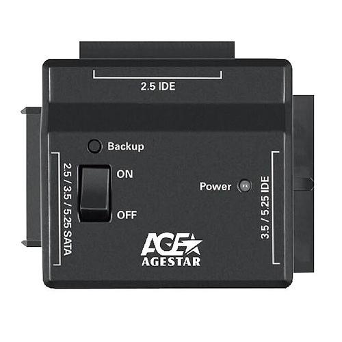 Адаптер-переходник для HDD AgeStar FUBCP2 IDE SATA SATA пластик черный 2.5" 3.5" 5.25" фото 1