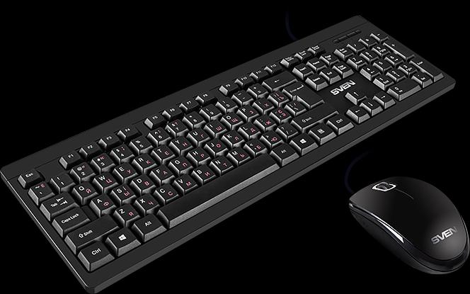 Набор клавиатура+мышь SVEN KB-S320C черный (104 кл., 1000DPI, 2+1кл.) Sven SV-020613 фото 1