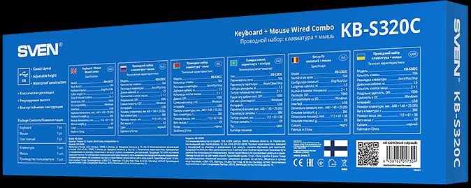 Набор клавиатура+мышь SVEN KB-S320C черный (104 кл., 1000DPI, 2+1кл.) Sven SV-020613 фото 8