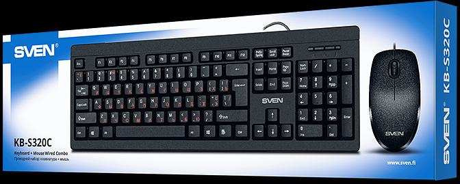 Набор клавиатура+мышь SVEN KB-S320C черный (104 кл., 1000DPI, 2+1кл.) Sven SV-020613 фото 9