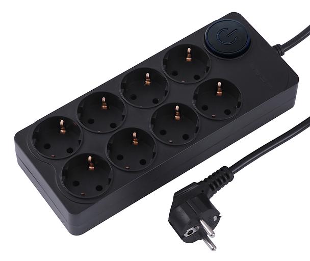 Сетевой фильтр Ippon BK-8-EU-5-16-B 5м (8 розеток) черный (коробка) фото 1