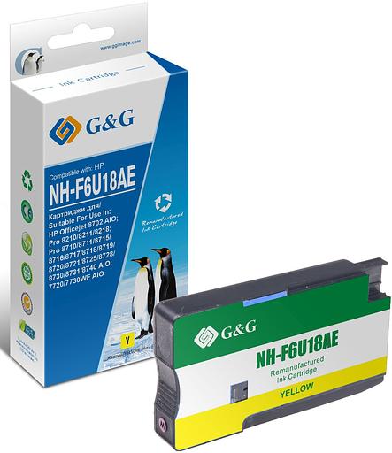 Картридж струйный G&G GG-F6U18AE желтый (26мл) для HP OJ Pro 7740/8210/8218/8710/8715 фото 1