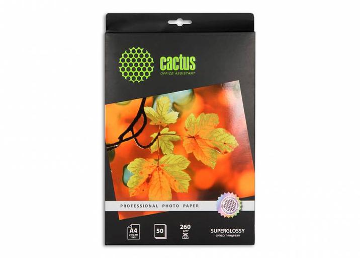 Фотобумага Cactus Prof CS-HGA426050 A4/260г/м2/50л./белый глянцевое для струйной печати фото 1