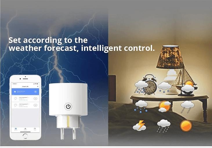 Розетка 1-пост. MOES Smart Socket WK-UEU16-M, Wi-Fi, 250 В, 16А, встраиваемая IP20, шторки + ЗК, белая фото 6