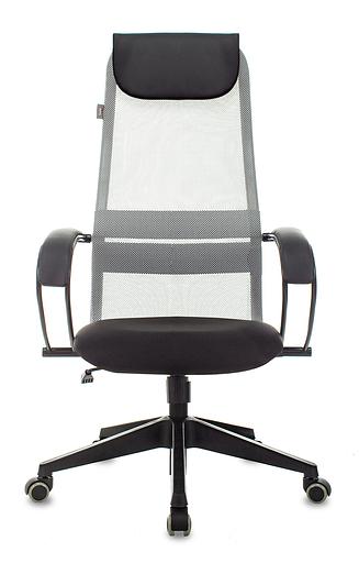 Кресло руководителя Бюрократ CH-607 светло-серый TW-02 сиденье черный сетка/ткань с подголов. крестовина пластик фото 2