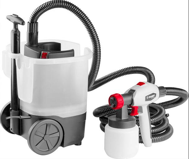 Краскопульт Зубр КПЭ-750 750Вт бак:800мл 800гр/мин фото 1