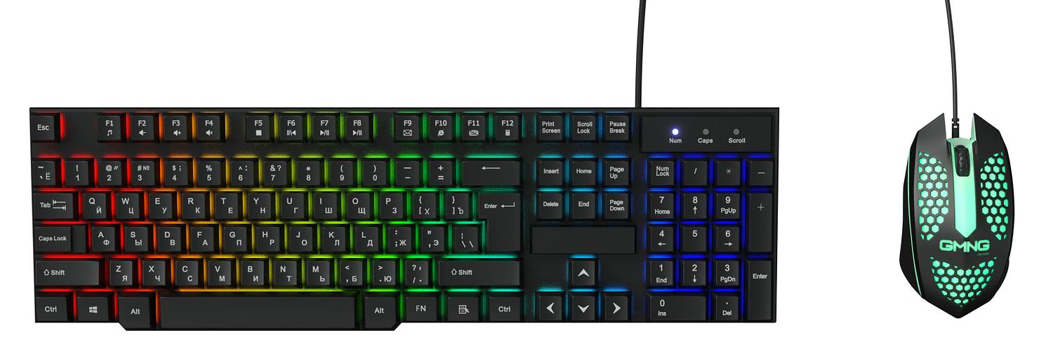 Клавиатура + мышь Оклик GMNG 400GMK клав:черный мышь:черный USB фото 1