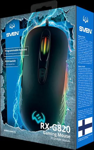 Игровая мышь SVEN RX-G820 (6+1кл. 200-4800 DPI. ПО. SoftTouch. RGB-подсветка. игров. упак) Sven RX-G820 (SV-017002) фото 5