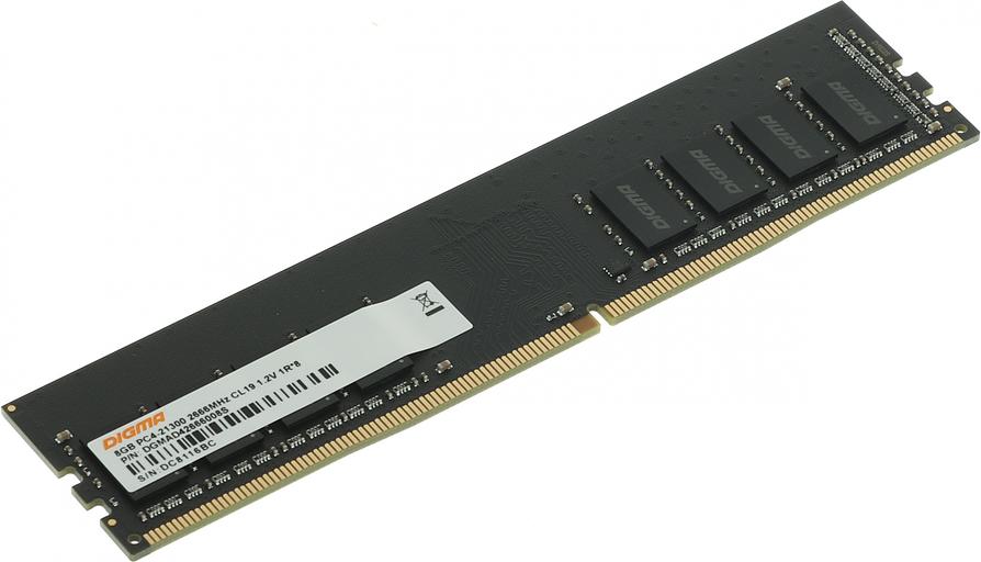 Память DDR4 8Gb 2666MHz Digma DGMAD42666008S RTL PC4-21300 CL19 DIMM 288-pin 1.2В single rank фото 1