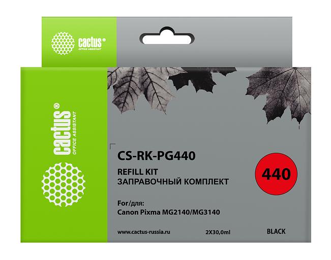 Заправочный набор Cactus CS-RK-PG440 черный 2x60мл для Canon MG2140/MG3140 фото 1