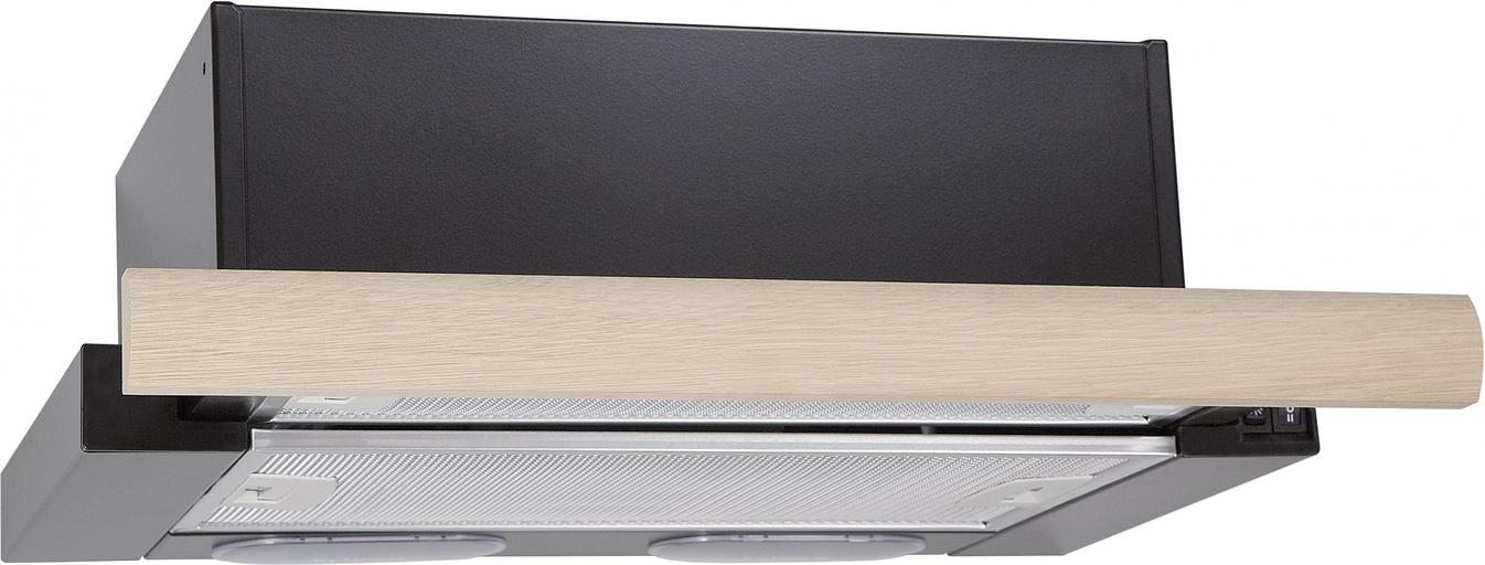 Вытяжка встраиваемая Elikor Интегра 60П-400-В2Л черный/дуб неокрашенный управление: кнопочное (1 мотор) фото 1