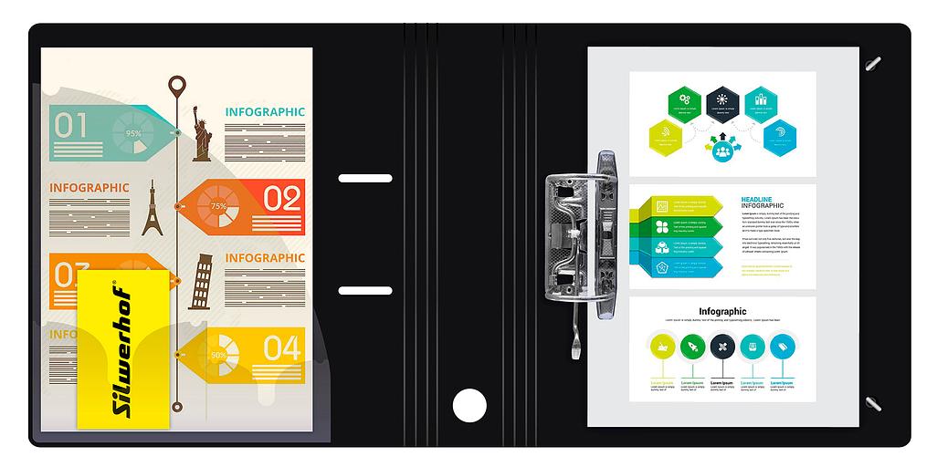 Папка-регистратор Silwerhof 355050 A4 70мм полифом черный фото 4