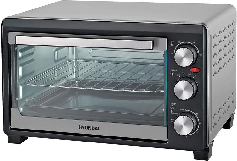 Мини-печь Hyundai MIO-HY072 23л. 1500Вт серебристый/черный фото 1