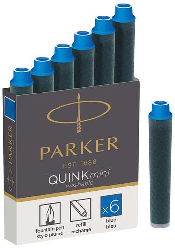 Картридж Parker Quink Z17 Mini (CW1950409) синие чернила для ручек перьевых (6шт) фото 1