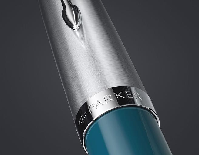 Ручка перьев. Parker 51 Core (CW2123506) Teal Blue CT F сталь нержавеющая подар.кор. фото 8