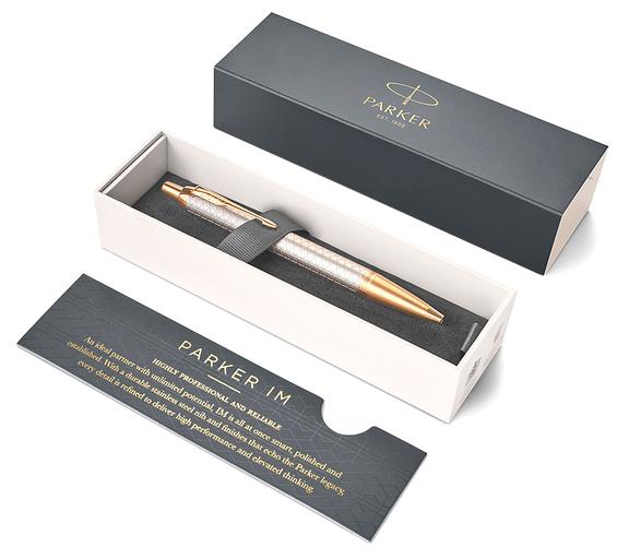 Ручка шариков. Parker IM Premium K323 (CW1931687) Grey GT M син. черн. подар.кор. фото 4