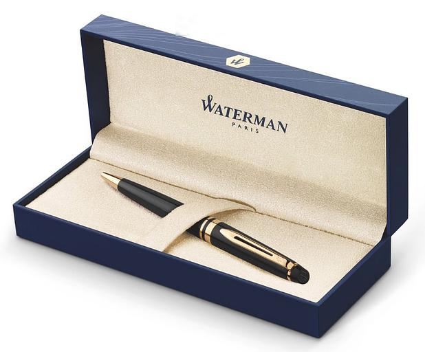 Ручка шариков. Waterman Expert 3 (CWS0951700) Black Laque GT M син. черн. подар.кор. фото 4