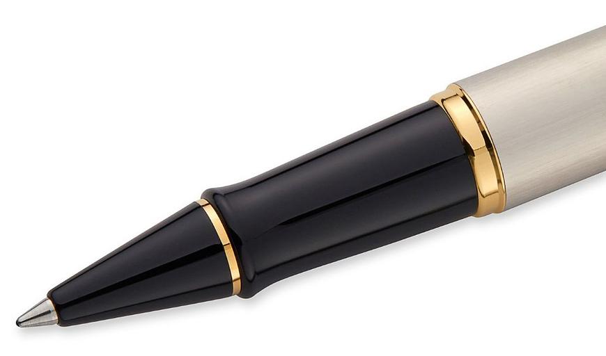 Ручка роллер Waterman Expert 3 (CWS0951980) Steel GT F черн. черн. подар.кор. фото 3