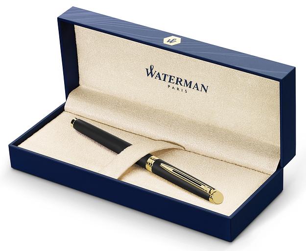 Ручка перьев. Waterman Hemisphere (CWS0920710) Matte Black GT F сталь нержавеющая подар.кор. фото 6