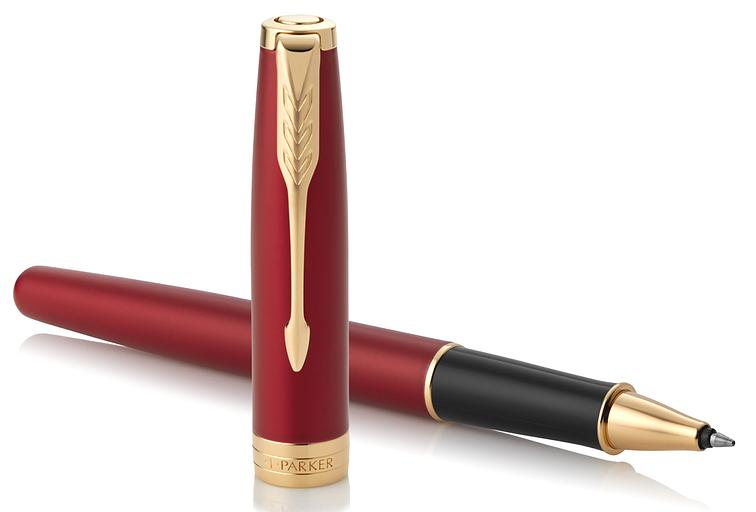 Ручка роллер Parker Sonnet Core T539 (CW1931475) LaqRed GT F черн. черн. подар.кор. фото 3