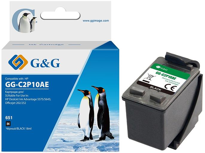 Картридж струйный G&G GG-C2P10AE 651 черный (12мл) для HP DeskJet 5575/5645 фото 1