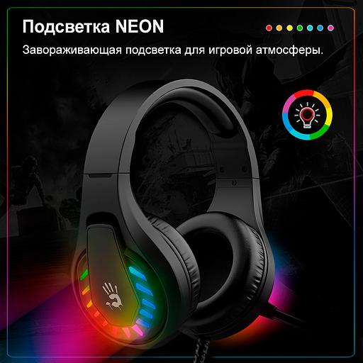 Наушники с микрофоном A4Tech Bloody G230p черный 2м накладные оголовье (G230P) фото 3