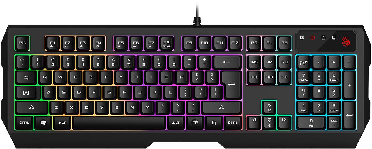 Клавиатура A4Tech Bloody B135N черный USB Multimedia for gamer LED (подставка для запястий) (B135N) фото 1