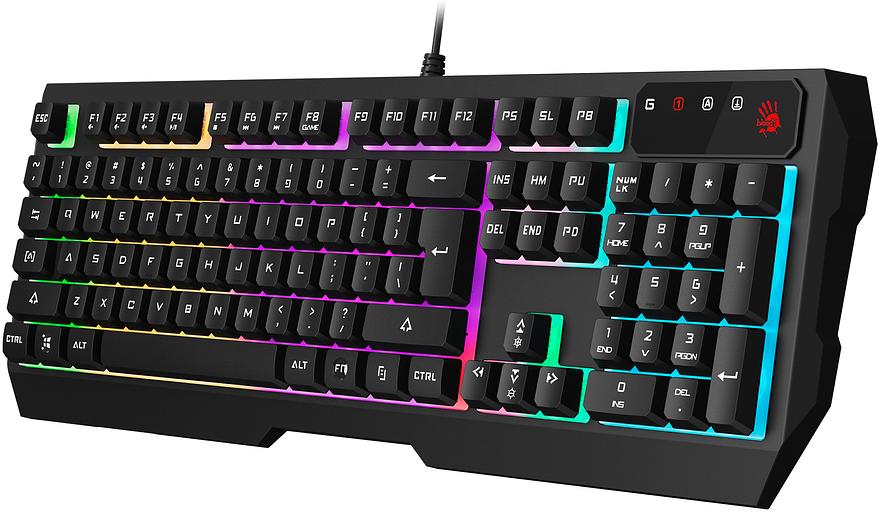 Клавиатура A4Tech Bloody B135N черный USB Multimedia for gamer LED (подставка для запястий) (B135N) фото 3