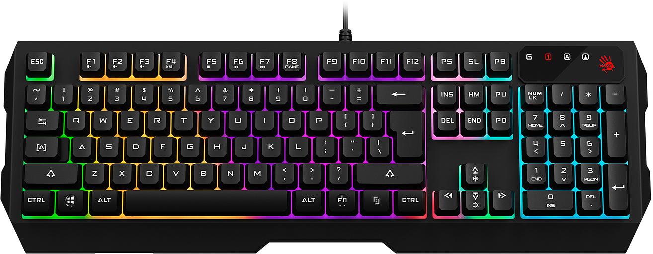 Клавиатура A4Tech Bloody B135N черный USB Multimedia for gamer LED (подставка для запястий) (B135N) фото 6