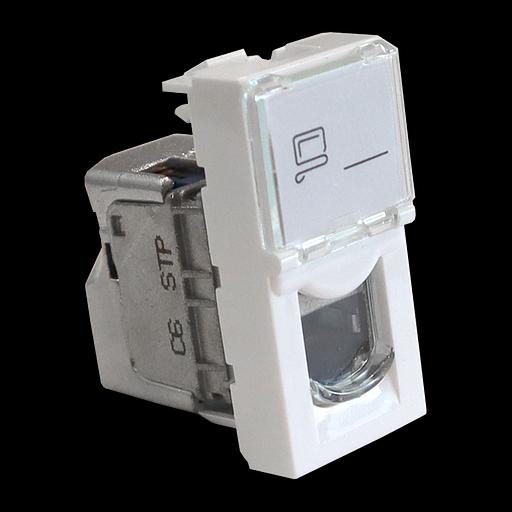 Вставка Lanmaster LAN-SIP-22S6-WH 22.5x45 1xKeystone белый (упак.:1шт) фото 1