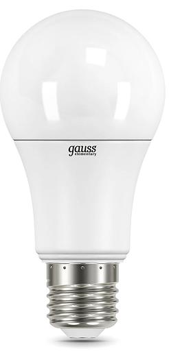 Лампа светодиодная Gauss Elementary 12Вт цок.:E27 груша 220B 4100K св.свеч.бел.ней. A60 (упак.:10шт) (23222) фото 1