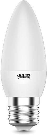 Лампа светодиодная Gauss Elementary 8Вт цок.:E27 свеча 220B 3000K св.свеч.бел.теп. C37 (упак.:10шт) (33218) фото 2