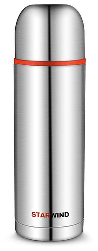 Термос Starwind 20-1000 1л. серебристый/красный картонная коробка фото 1