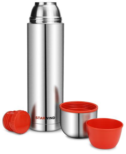 Термос Starwind 20-1200 1.2л. серебристый/красный картонная коробка фото 7