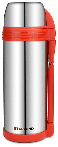 Термос Starwind 30-1800 1.8л. серебристый/красный картонная коробка фото 1