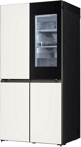 Холодильник LG GR-X24FQEKM бежевый/черный (трехкамерный) фото 2