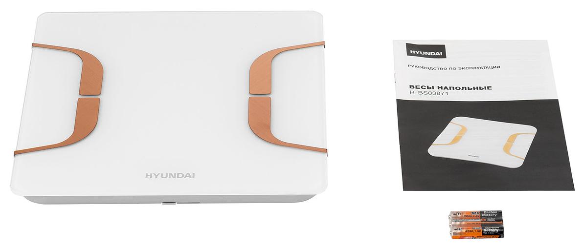 Весы напольные электронные Hyundai H-BS03871 макс.180кг белый фото 6