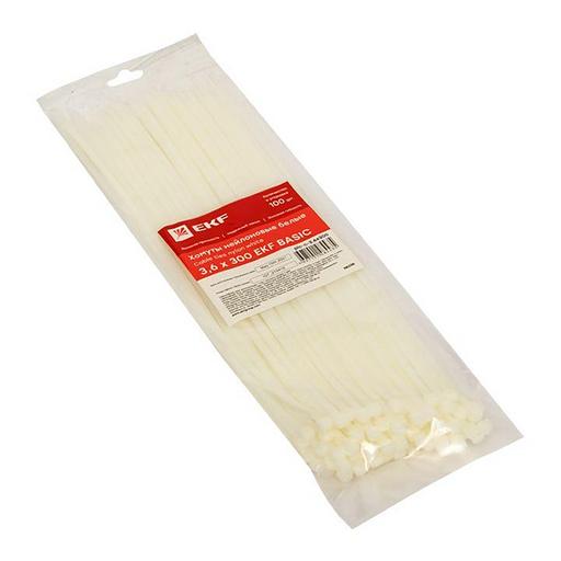 Хомут каб. EKF PLC-C-3.6X300 дл.300мм ш.3.6мм белый (упак.:100шт) фото 3