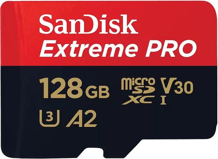 Карта памяти SanDisk Extreme Pro microSD UHS I Card 128GB for 4K Video on Smartphones, Action Cams & Drones 200MB/s Read, 90MB/s Write, Lifetime Warranty фото 1