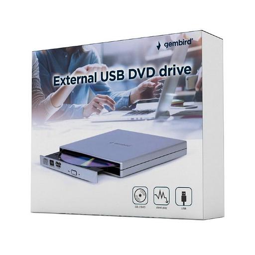 Внешний DVD-привод Gembird DVD-USB-02-SV с интерфейсом USB 2.0 пластик, серебро (115681) фото 4