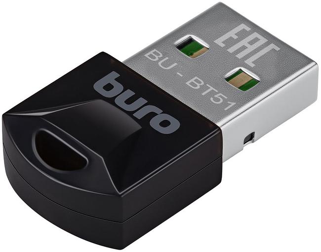 Адаптер USB Buro BU-BT51 Bluetooth 5.1+EDR class 1.5 20м черный фото 1