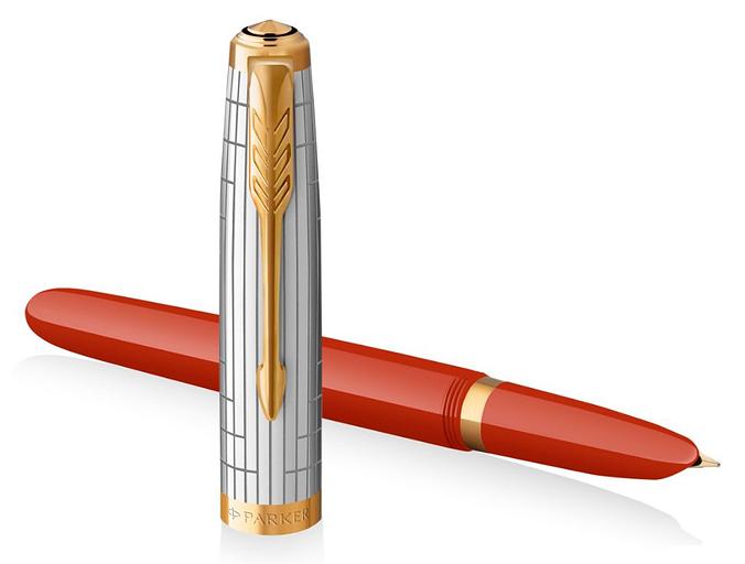 Ручка перьев. Parker 51 Premium (CW2169071) Red Rage GT F сталь нержавеющая подар.кор. фото 4