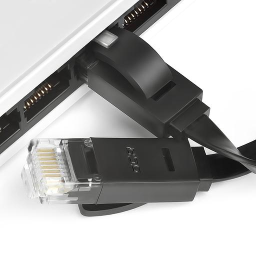 GCR Патч-корд 5.0m, кат.6, PROF, плоский,прямой, UTP, медь, черный, 30 AWG, ethernet high speed 10 Гбит/с, RJ45, T568B (GCR-LNC616-5.0m) фото 2