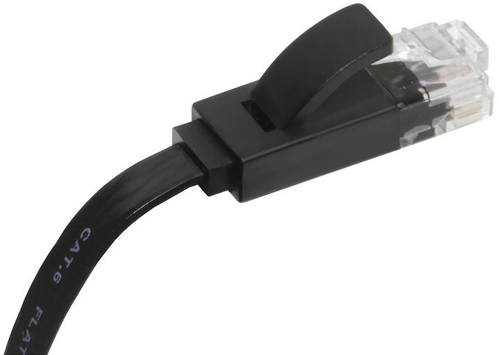 GCR Патч-корд 5.0m, кат.6, PROF, плоский,прямой, UTP, медь, черный, 30 AWG, ethernet high speed 10 Гбит/с, RJ45, T568B (GCR-LNC616-5.0m) фото 7